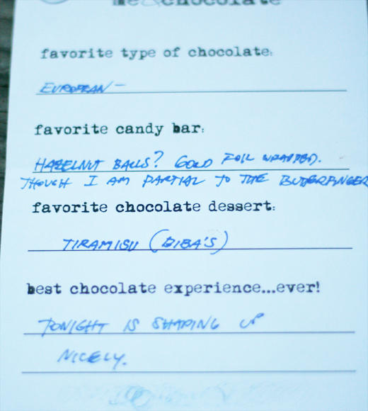 the 'chocolate&wine' party survey