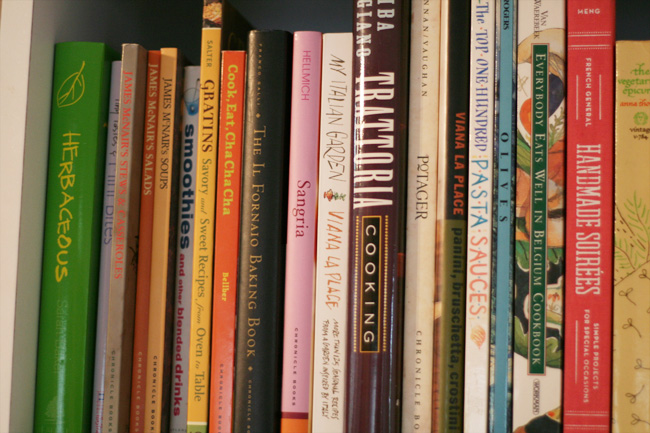 wednesday: my cookbooks, top to bottom