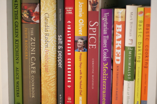 wednesday: my cookbooks, top to bottom
