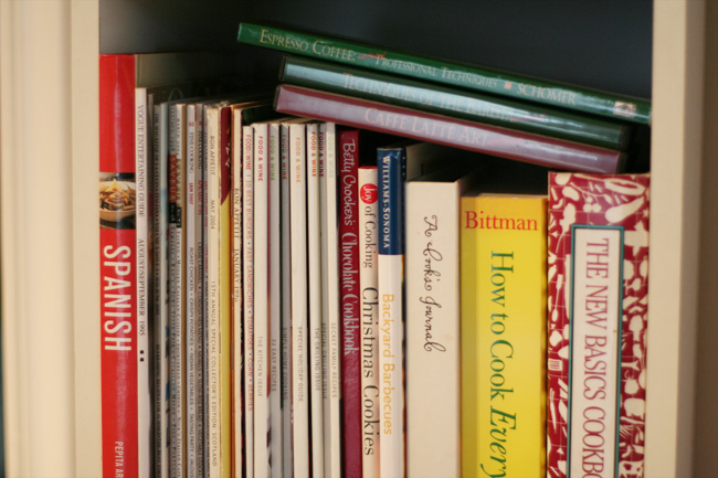 wednesday: my cookbooks, top to bottom