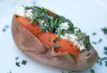 orange theme cont'd (sweet potato w/chevre)