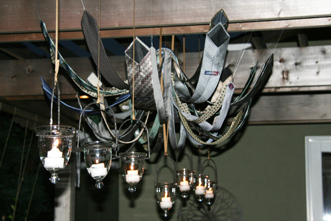tie-ing up a chandelier