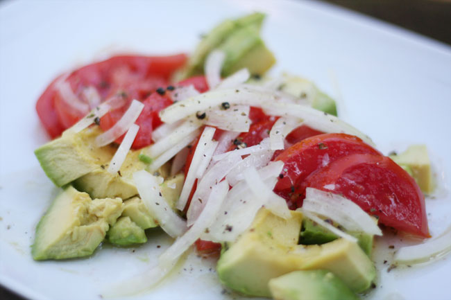 tomato-avocado-onion salad